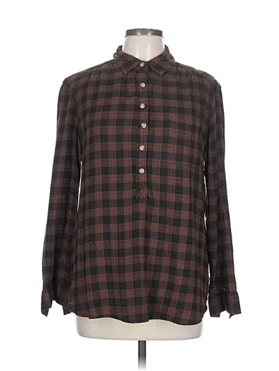 Pre-owned Beachlunchlounge Long Sleeve Button Down Shirt In Brown