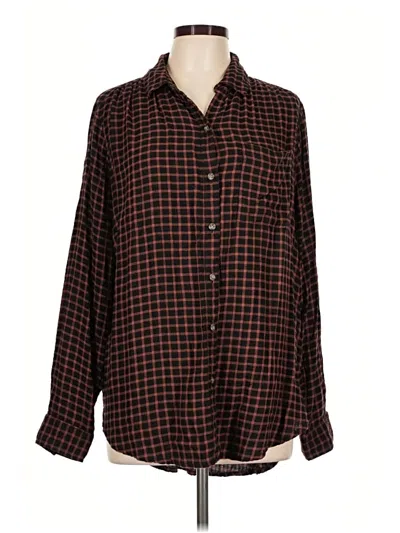 Pre-owned Beachlunchlounge Long Sleeve Button Down Shirt In Brown