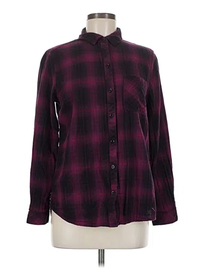 Pre-owned Beachlunchlounge Long Sleeve Button Down Shirt In Burgundy