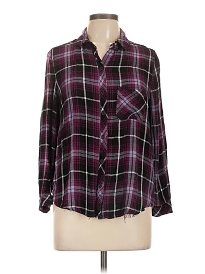 Pre-owned Beachlunchlounge Long Sleeve Button Down Shirt In Burgundy