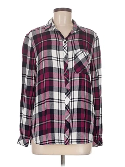 Pre-owned Beachlunchlounge Long Sleeve Button Down Shirt In Burgundy