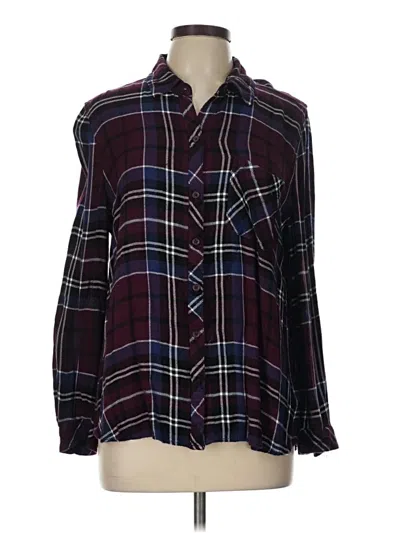 Pre-owned Beachlunchlounge Long Sleeve Button Down Shirt In Burgundy
