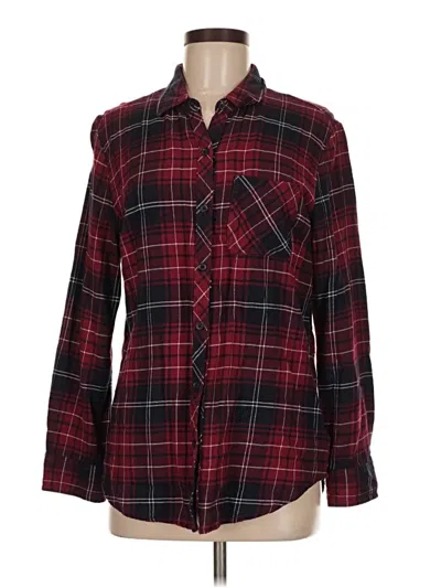 Pre-owned Beachlunchlounge Long Sleeve Button Down Shirt In Burgundy