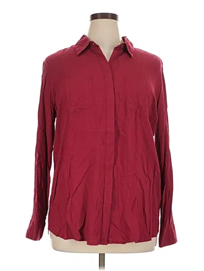 Pre-owned Beachlunchlounge Long Sleeve Button Down Shirt In Burgundy