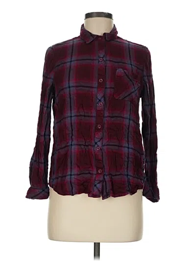 Pre-owned Beachlunchlounge Long Sleeve Button Down Shirt In Burgundy