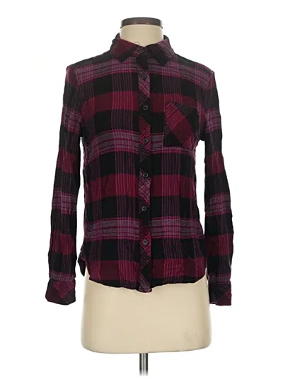 Pre-owned Beachlunchlounge Long Sleeve Button Down Shirt In Burgundy