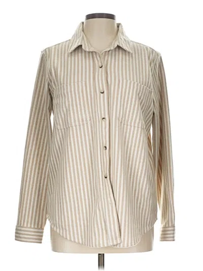 Pre-owned Beachlunchlounge Long Sleeve Button Down Shirt In Gold