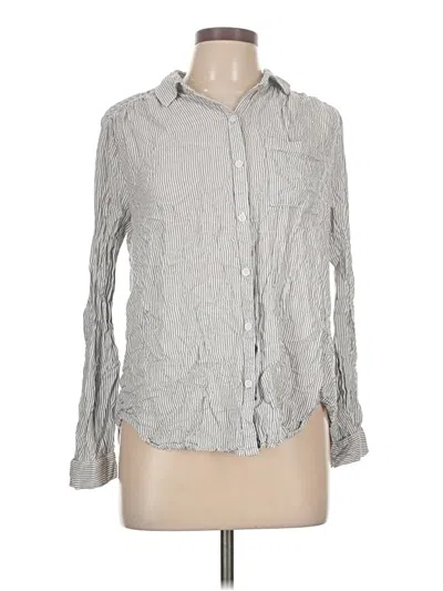 Pre-owned Beachlunchlounge Long Sleeve Button Down Shirt In Gray