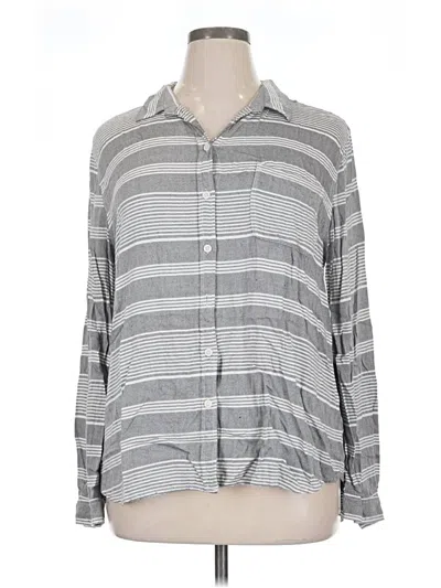 Pre-owned Beachlunchlounge Long Sleeve Button Down Shirt In Gray