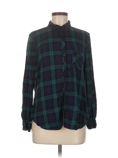 Pre-owned Beachlunchlounge Long Sleeve Button Down Shirt In Green