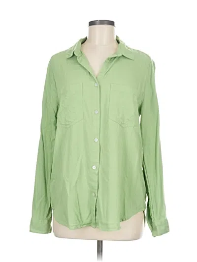 Pre-owned Beachlunchlounge Long Sleeve Button Down Shirt In Green