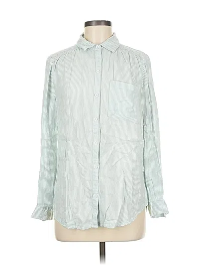 Pre-owned Beachlunchlounge Long Sleeve Button Down Shirt In Green