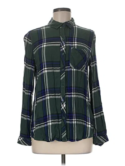 Pre-owned Beachlunchlounge Long Sleeve Button Down Shirt In Green