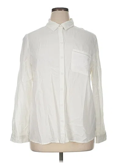 Pre-owned Beachlunchlounge Long Sleeve Button Down Shirt In Ivory