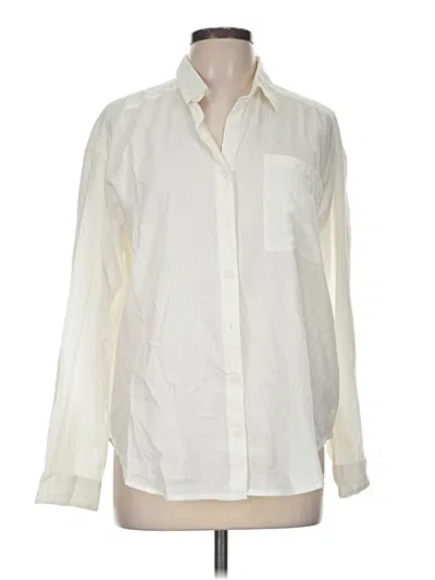 Pre-owned Beachlunchlounge Long Sleeve Button Down Shirt In Ivory