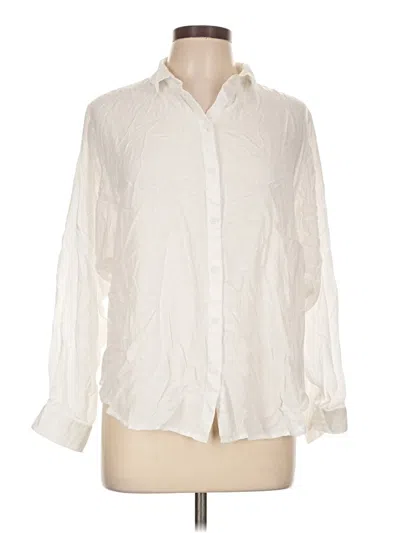 Pre-owned Beachlunchlounge Long Sleeve Button Down Shirt In Ivory