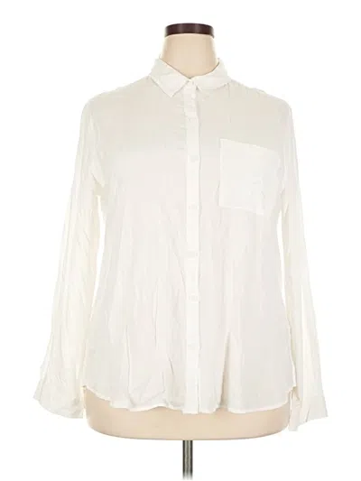 Pre-owned Beachlunchlounge Long Sleeve Button Down Shirt In Ivory