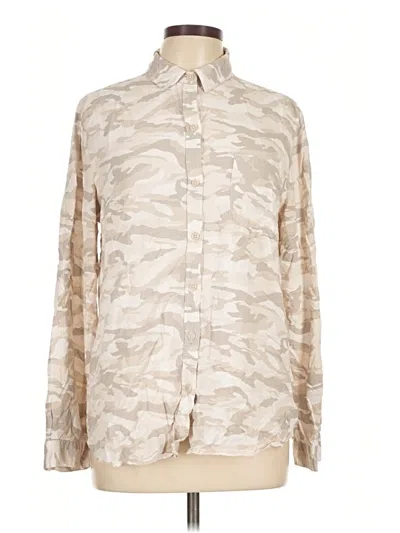Pre-owned Beachlunchlounge Long Sleeve Button Down Shirt In Ivory