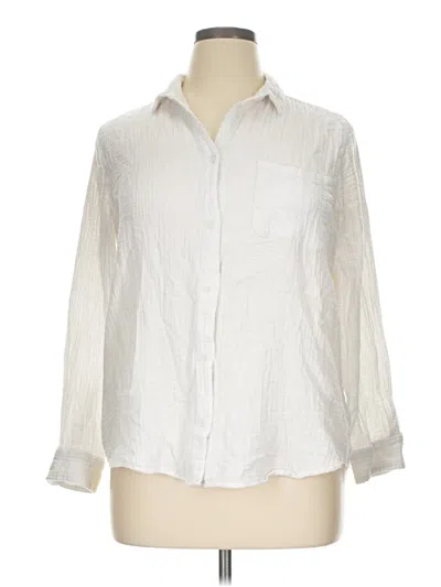 Pre-owned Beachlunchlounge Long Sleeve Button Down Shirt In Ivory