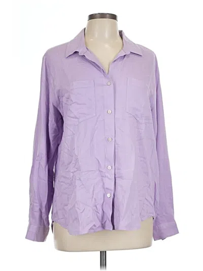 Pre-owned Beachlunchlounge Long Sleeve Button Down Shirt In Purple