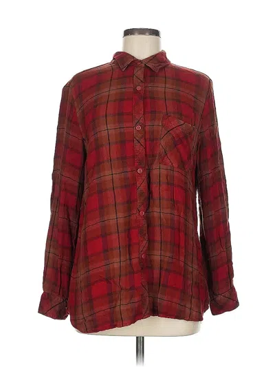 Pre-owned Beachlunchlounge Long Sleeve Button Down Shirt In Red