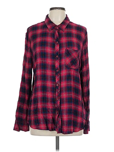 Pre-owned Beachlunchlounge Long Sleeve Button Down Shirt In Red