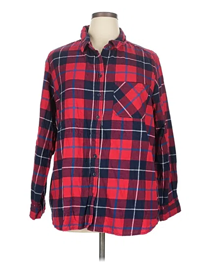 Pre-owned Beachlunchlounge Long Sleeve Button Down Shirt In Red