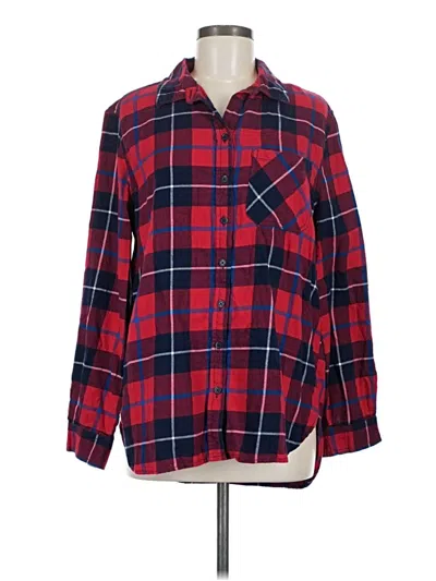 Pre-owned Beachlunchlounge Long Sleeve Button Down Shirt In Red