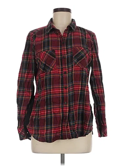 Pre-owned Beachlunchlounge Long Sleeve Button Down Shirt In Red