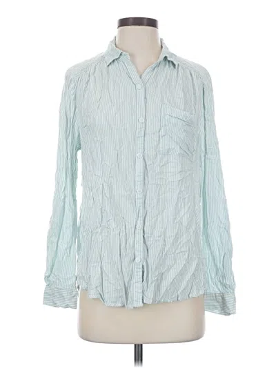 Pre-owned Beachlunchlounge Long Sleeve Button Down Shirt In Teal