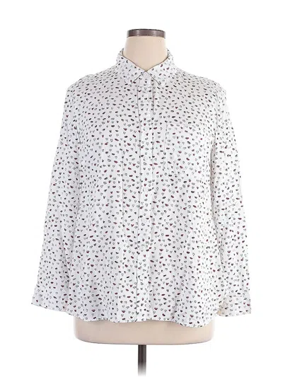 Pre-owned Beachlunchlounge Long Sleeve Button Down Shirt In White