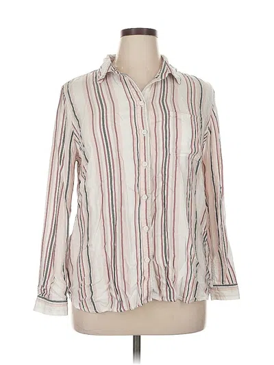 Pre-owned Beachlunchlounge Long Sleeve Button Down Shirt In White