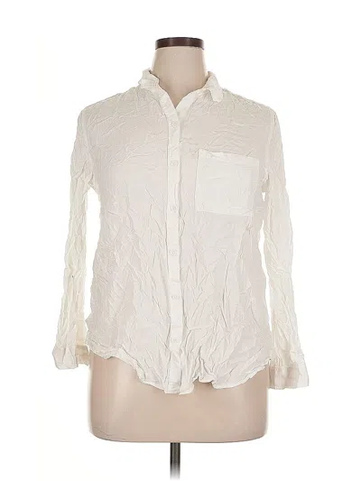 Pre-owned Beachlunchlounge Long Sleeve Button Down Shirt In White