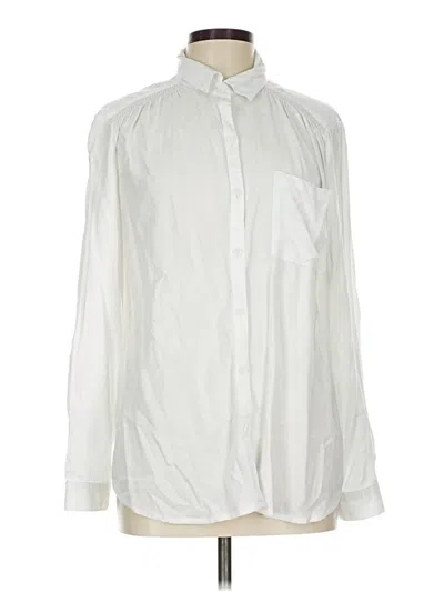 Pre-owned Beachlunchlounge Long Sleeve Button Down Shirt In White
