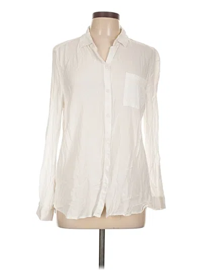 Pre-owned Beachlunchlounge Long Sleeve Button Down Shirt In White