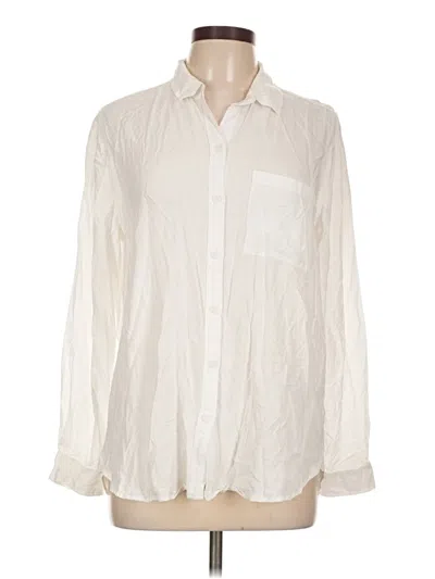 Pre-owned Beachlunchlounge Long Sleeve Button Down Shirt In White