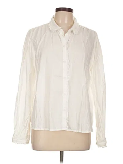 Pre-owned Beachlunchlounge Long Sleeve Button Down Shirt In White