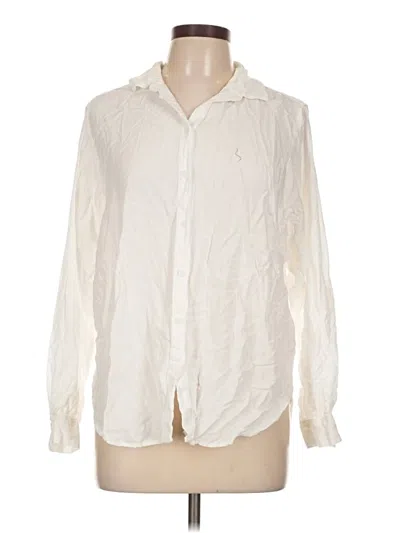 Pre-owned Beachlunchlounge Long Sleeve Button Down Shirt In White