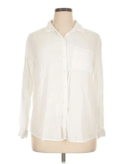 Pre-owned Beachlunchlounge Long Sleeve Button Down Shirt In White