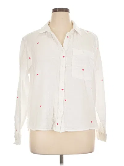 Pre-owned Beachlunchlounge Long Sleeve Button Down Shirt In White