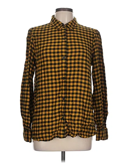 Pre-owned Beachlunchlounge Long Sleeve Button Down Shirt In Yellow