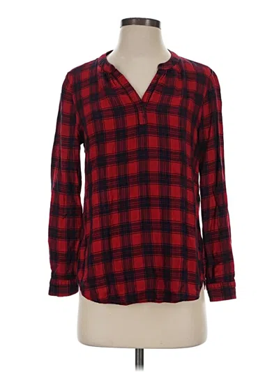 Pre-owned Beachlunchlounge Long Sleeve Henley Shirt In Red