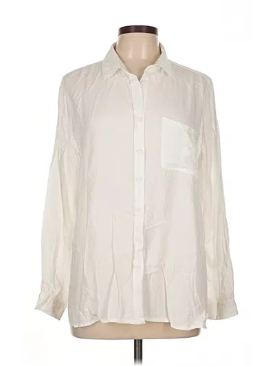 Pre-owned Beachlunchlounge Long Sleeve Polo Shirt In White