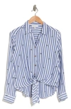 BEACHLUNCHLOUNGE BEACHLUNCHLOUNGE MAGGIE STRIPE TIE FRONT BUTTON-UP SHIRT