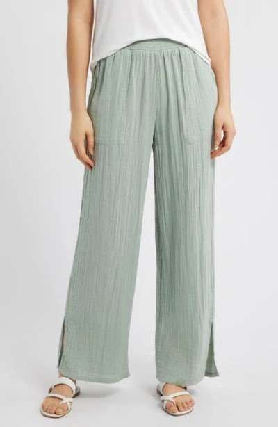 Beachlunchlounge Meadow Gaux Wide Leg Pants In New Sage