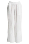 Beachlunchlounge Meadow Wide Leg Cotton Gauze Pants In White