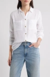 Beachlunchlounge Micaela Cotton Button-up Shirt In White