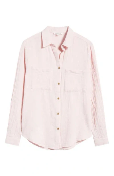 Beachlunchlounge Micaela Cotton Button-up Shirt In Pink