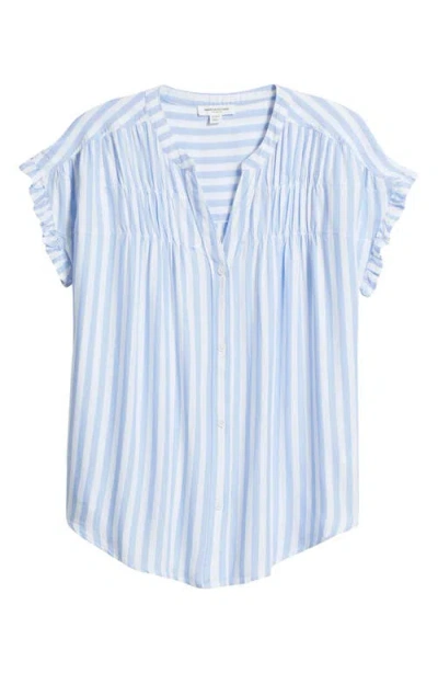 Beachlunchlounge Monaka Smocked Frill Top In Blue