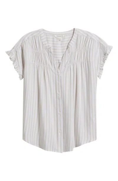 Beachlunchlounge Monaka Smocked Frill Top In Gray